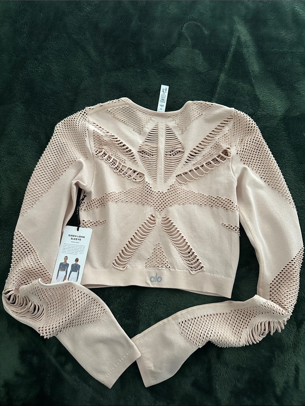 ALO Yoga Blush Open-Knit Scoop Neck Pullover - Picture 2 of 4